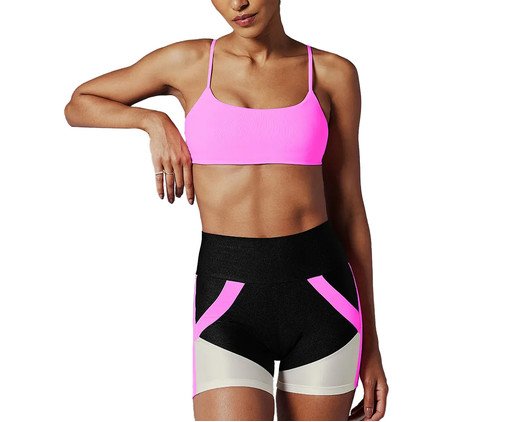 Shorts Fit Block - Tri Preto/Pink Jelly/Off-White, multicolor | WestwingNow