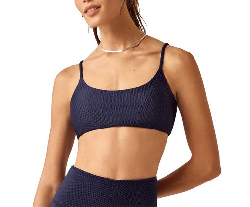 Top Alças Finas Duna + Elastano - Azul Marinho Dark, blue | WestwingNow