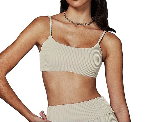 Top Alças Finas Texturizado - Off-White, Off White | WestwingNow