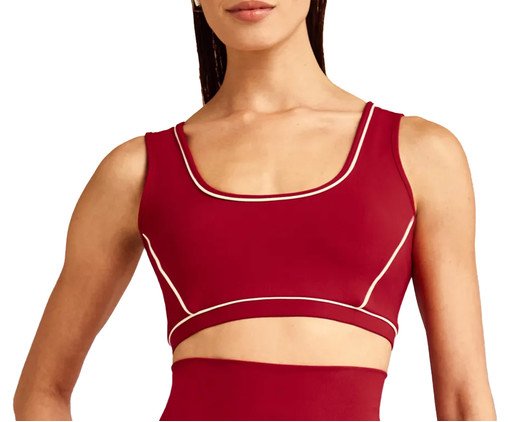 Top Alças Largas com Vivo Contrastante - Vermelho e Off-White Nata, multicolor | WestwingNow