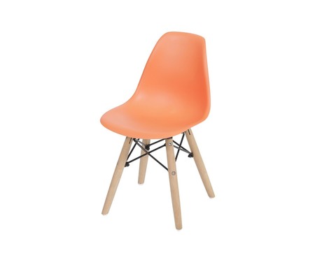 Cadeira Infantil Eames Wood - Laranja