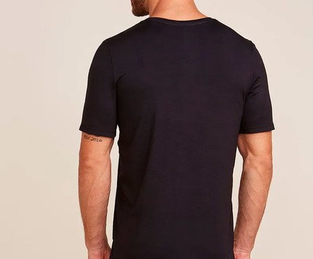 Camiseta Maculina Manga Curta Gola V Em Viscose - Preto | Westwing