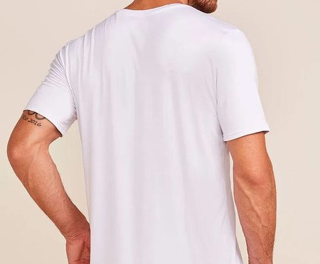 Camiseta Maculina Manga Curta Gola V Em Viscose - Branco | Westwing