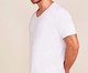 Camiseta Maculina Manga Curta Gola V Em Viscose - Branco, multicolor | WestwingNow