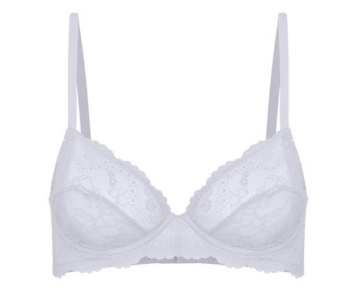 Sutiã Meia-Taça Em Renda E Microfibra - Branco, multicolor | WestwingNow