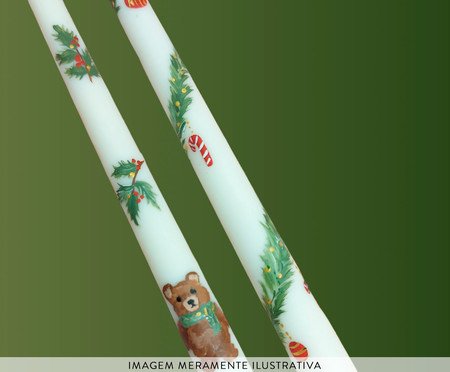 Jogo de Vela para Castiçal Natal Urso | Westwing