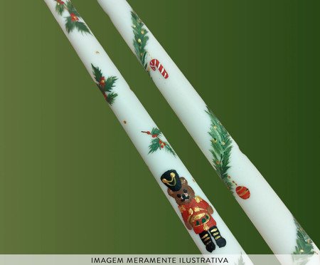 Jogo de Vela para Castiçal Natal Urso Quebra-Nozes | Westwing