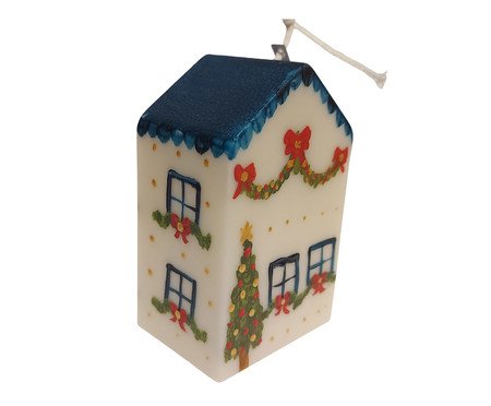 Vela Decorativa Sobrado de Natal Azul | Westwing