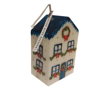 Vela Decorativa Sobrado de Natal Azul | Westwing