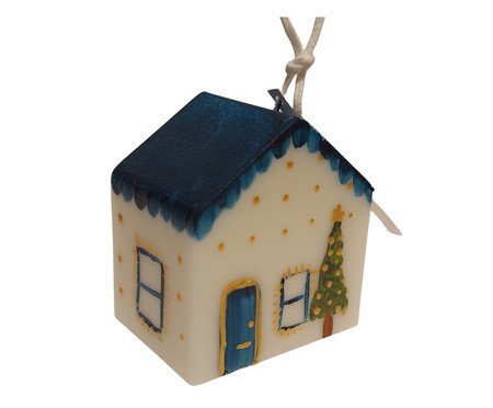 Vela Decorativa Casinha de Natal Azul | Westwing