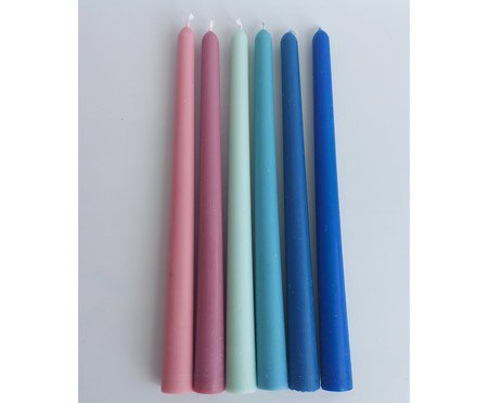 Jogo de Velas para Castiçal Mix and Match Rosê e Azul | Westwing