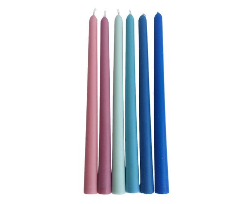 Jogo de Velas para Castiçal Mix and Match Rosê e Azul, multicolor | WestwingNow