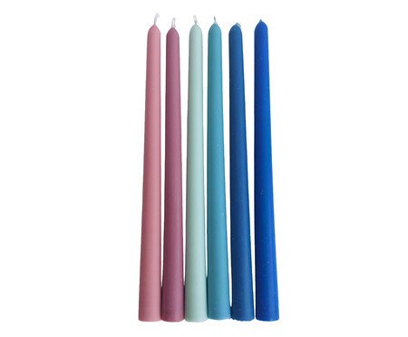 Jogo de Velas para Castiçal Mix and Match Rosê e Azul | Westwing