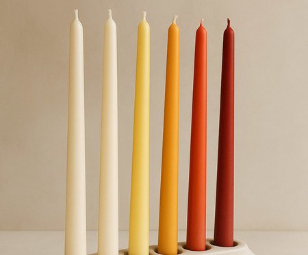 Jogo de Velas para Castiçal Mix and Match Laranja | Westwing