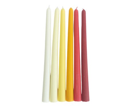Jogo de Velas para Castiçal Mix and Match Laranja | Westwing
