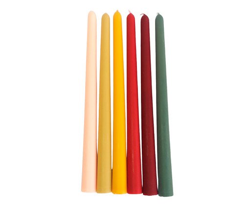 Jogo de Velas para Castiçal Mix and Match Vermelho, multicolor | WestwingNow
