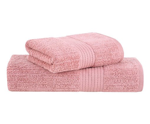 Jogo de Toalhas Fio Penteado Canelado Banho Rosa Pétala, pink | WestwingNow