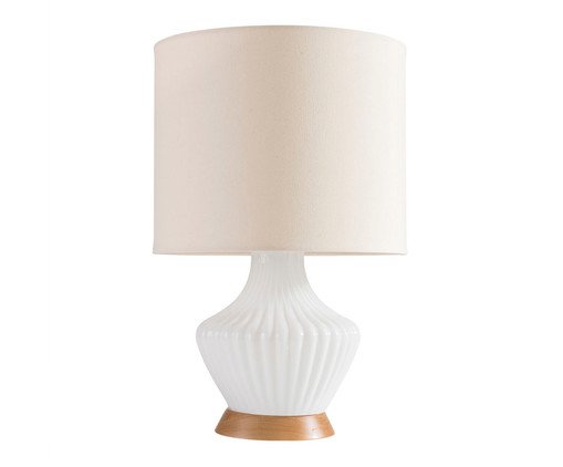 Abajur com Cúpula Bouclê Natural Trento, wood pattern | WestwingNow