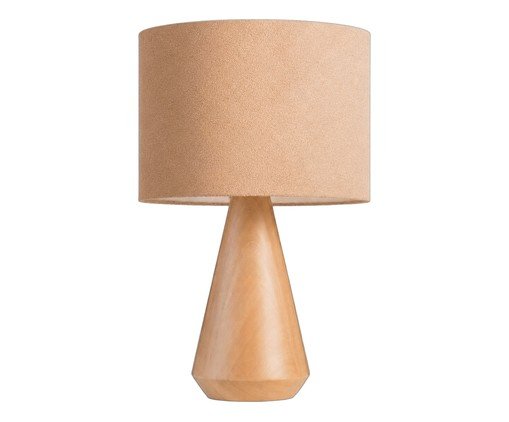 Abajur com Cúpula Bouclê Areia Garabe Cônico Castanho, wood pattern | WestwingNow