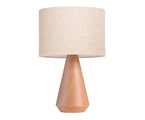 Abajur com Cúpula Bouclê Areia Garabe Cônico Castanho, wood pattern | WestwingNow