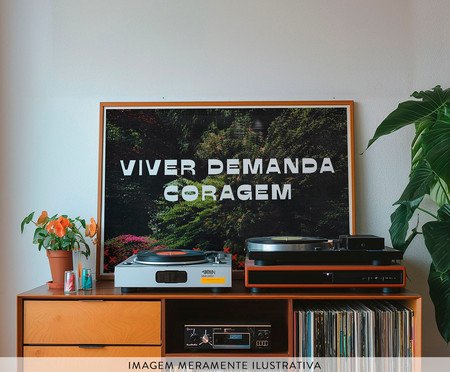 Cartaz Decorativo Viver Demanda Coragem Branco | Westwing