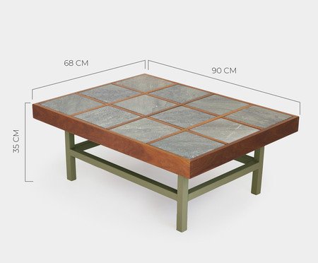 Mesa de Centro Madero Médio Verde e Verde | Westwing