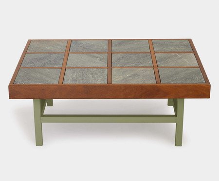 Mesa de Centro Madero Médio Verde e Verde | Westwing