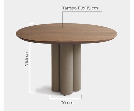 Mesa de Jantar Maxi Pequena Marrom | Westwing
