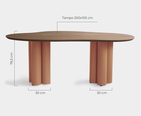 Mesa de Jantar Maxi Média Terracota | Westwing