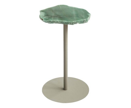 Mesa Lateral Flutuante Pedra Quartzo Bege - Aço, beige | WestwingNow