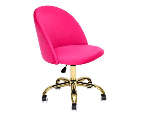 Cadeira de Escritório em Veludo Beetle - Pink