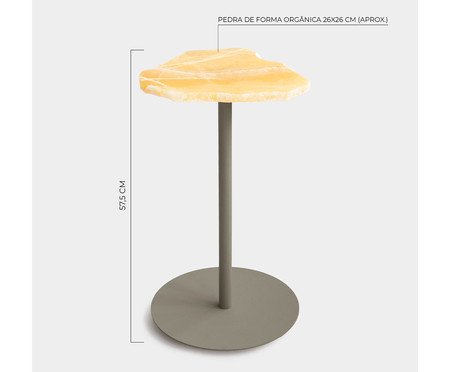 Mesa Lateral Flutuante Pedra Calcita Marrom - Aço | Westwing