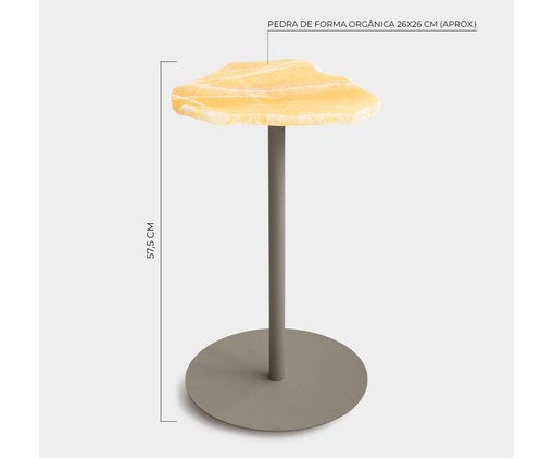 Mesa Lateral Flutuante Pedra Calcita Marrom - Aço, yellow | WestwingNow