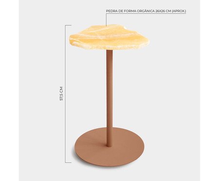 Mesa Lateral Flutuante Pedra Calcita Terracota - Alumínio | Westwing