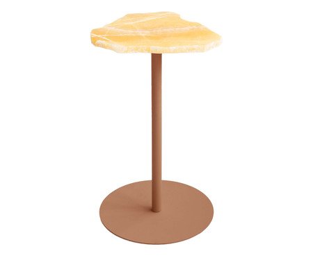 Mesa Lateral Flutuante Pedra Calcita Terracota - Alumínio | Westwing