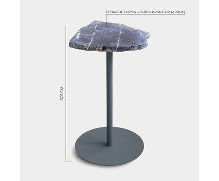 Mesa Lateral Flutuante Pedra Sodalita Azul - Aço | Westwing