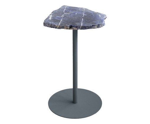 Mesa Lateral Flutuante Pedra Sodalita Azul - Aço, blue | WestwingNow