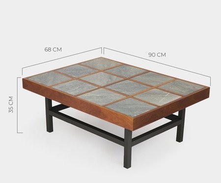 Mesa de Centro Madero Médio Verde e Preto | Westwing