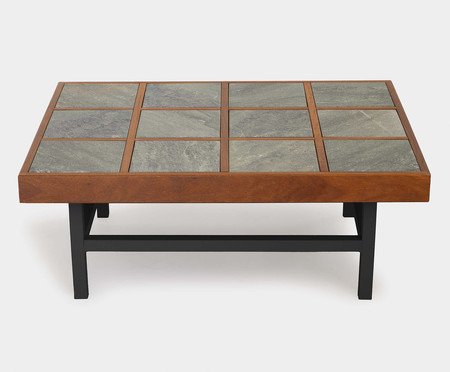 Mesa de Centro Madero Médio Verde e Preto | Westwing
