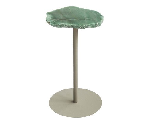 Mesa Lateral Flutuante Pedra Quartzo Bege - Alumínio, green | WestwingNow