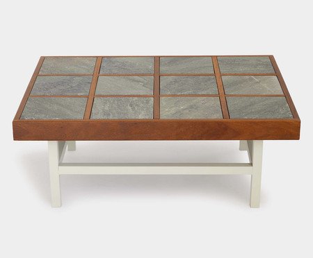 Mesa de Centro Madero Médio Verde e Porcelana | Westwing