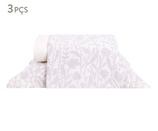 Jogo de Lençol Floral Arsty Cinza 200 Fios, grey | WestwingNow