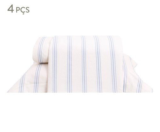 Jogo de Lençol Listras Capri Azul Hortênsia 200 Fios, blue | WestwingNow