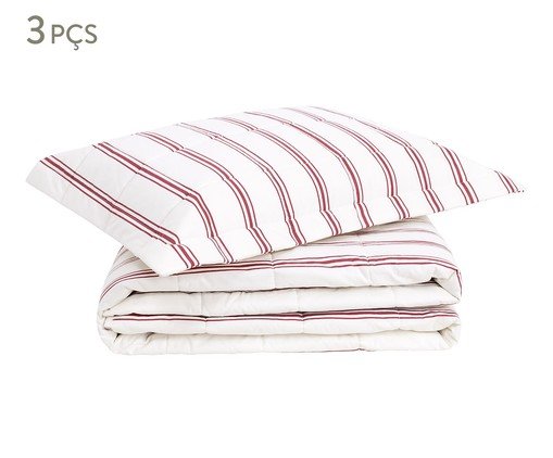 Jogo de Cobre-Leito Listras Capri Vermelho 200 Fios, red | WestwingNow