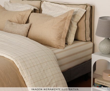 Duvet Xadrez Siena Bege Avelã 200 Fios | Westwing