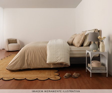 Duvet Xadrez Siena Bege Avelã 200 Fios | Westwing