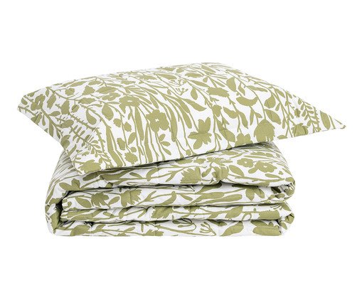 Jogo de Cobre-Leito Floral Artsy Verde Oliveira 200 Fios, green | WestwingNow