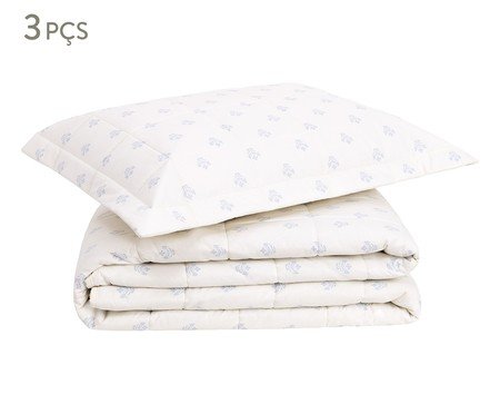 Jogo de Cobre-Leito Floral Poppy Azul Hortênsia 200 Fios | Westwing