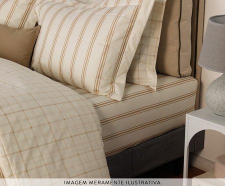 Duvet Listras Capri Bege Avelã 200 Fios | Westwing