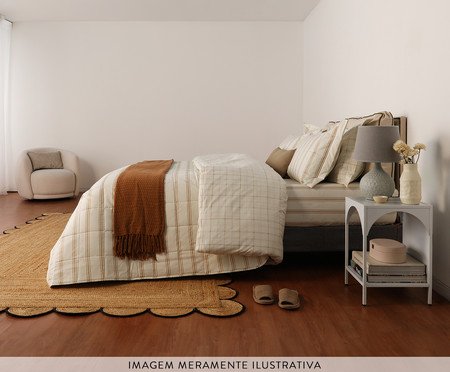 Duvet Listras Capri Bege Avelã 200 Fios | Westwing